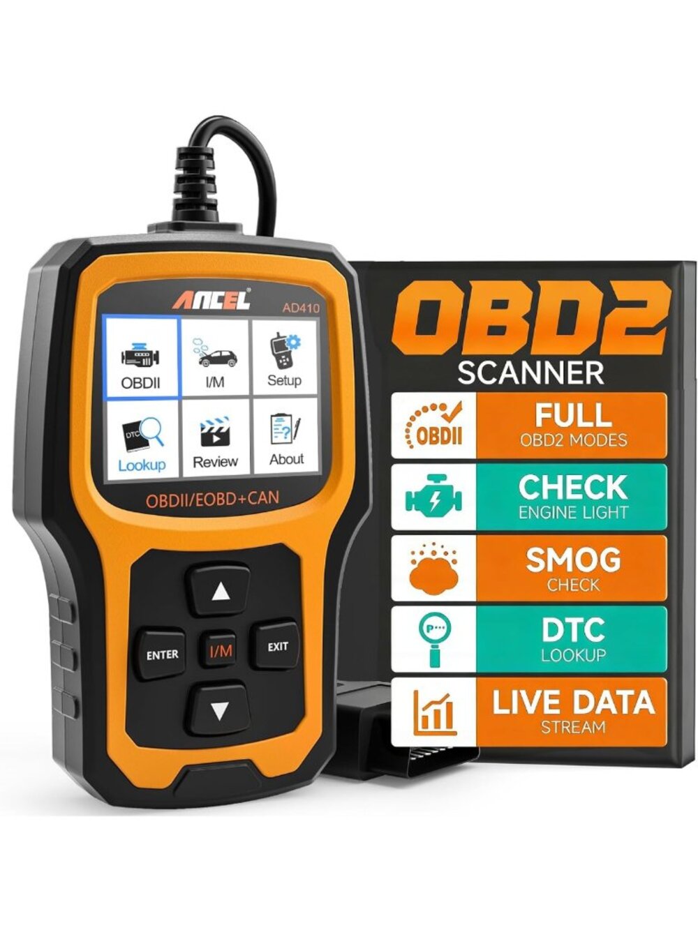 ANCEL AD410 Enhanced OBD2 Scanner, Vehicle Code Reader for Check Engine Light
